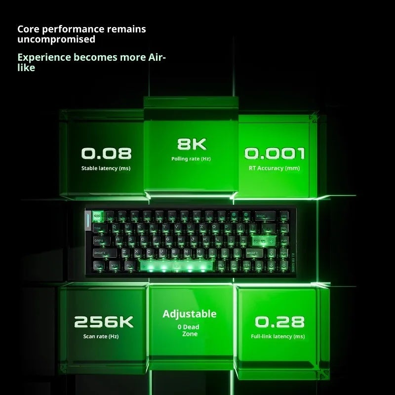 اي تي كي لوحة مفاتيح ATK RS6 Air Magnetic Mechanical Gaming Keyboard, Rapid Trigger 0.001mm, 0.08ms, 8K Polling Rate, Rgb, Hot-Swap - Image 5