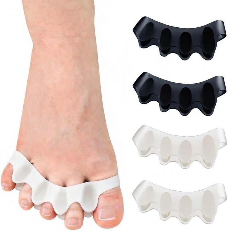 CareTick Toe Separator, Soft Gel Toe Spacers to Correct Bunions, Toe Stretcher for Therapeutic away from Plantar Fasciitis, Claw Toes, Hammer Toes, Foot Pain for Men & Women (White, L) - Image 1