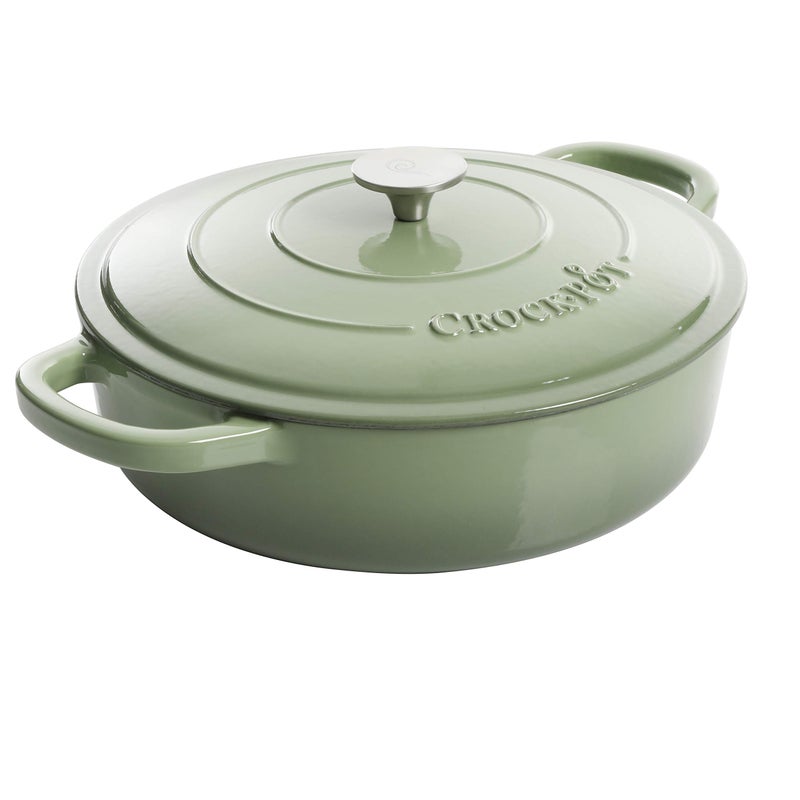 Crock-Pot Crock Pot Artisan Enameled Cast Iron Braiser W/Lid, 5-Quart, Pistachio - Image 1