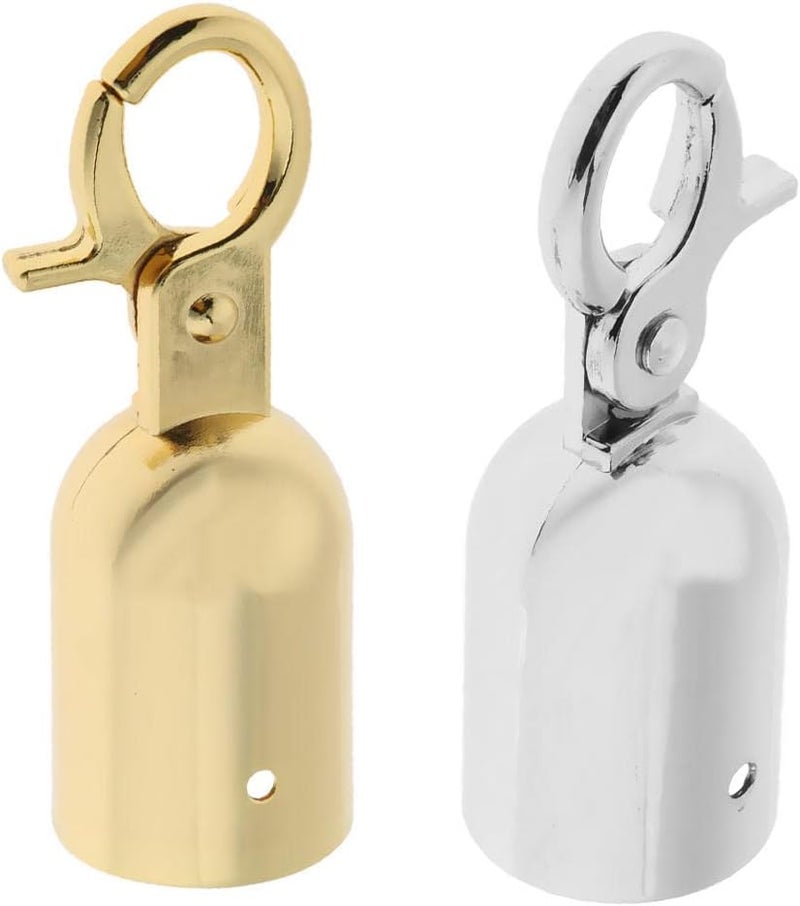 klarako Rope End Hook Cord End Stopper Rope End Plug with Hook Durable, Silver, as described - Image 2