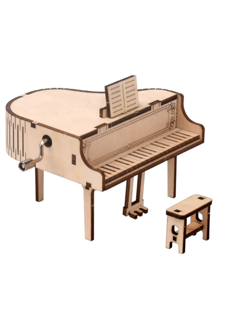 DIY Science Experiment Model Kit - Piano Hand Crank Music Box - Image 1