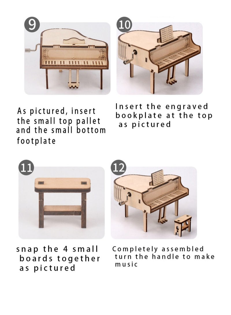 DIY Science Experiment Model Kit - Piano Hand Crank Music Box - Image 4