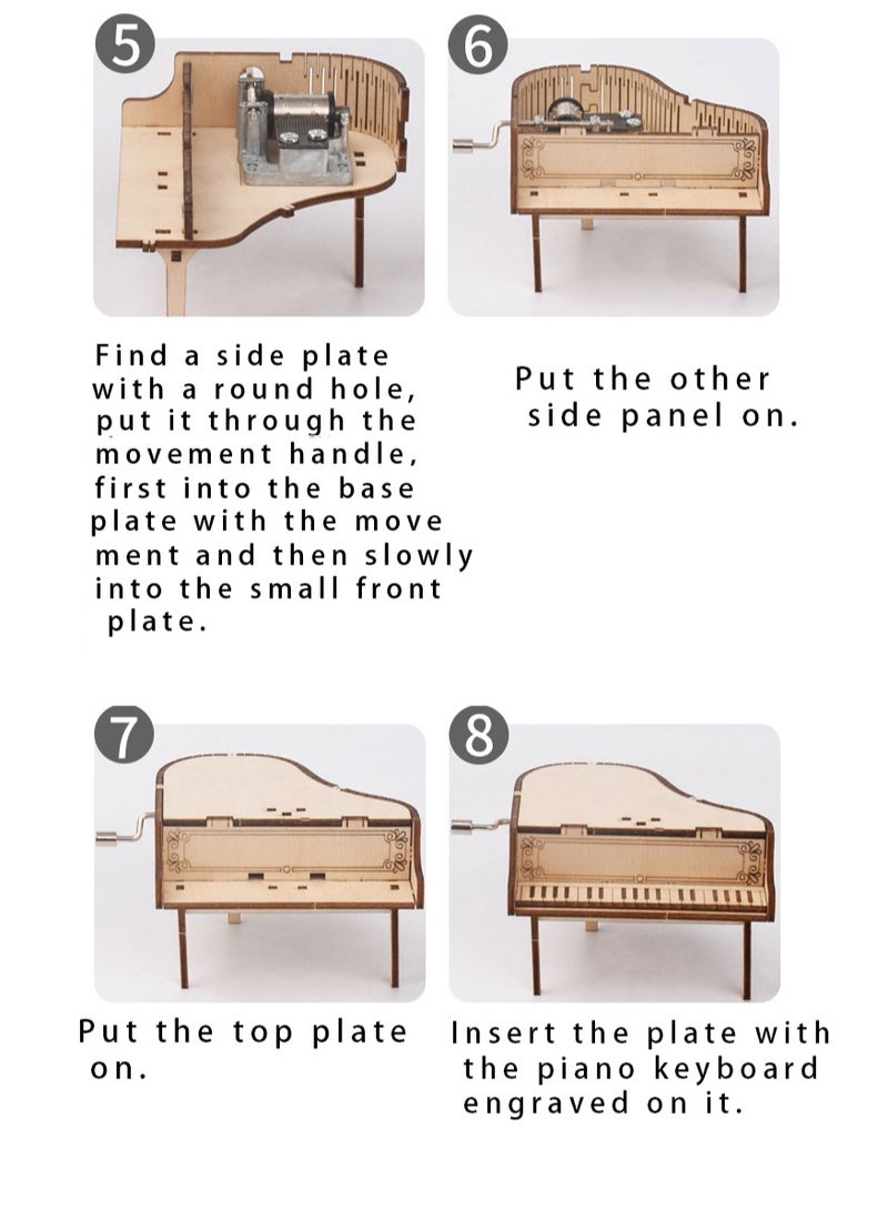 DIY Science Experiment Model Kit - Piano Hand Crank Music Box - Image 5