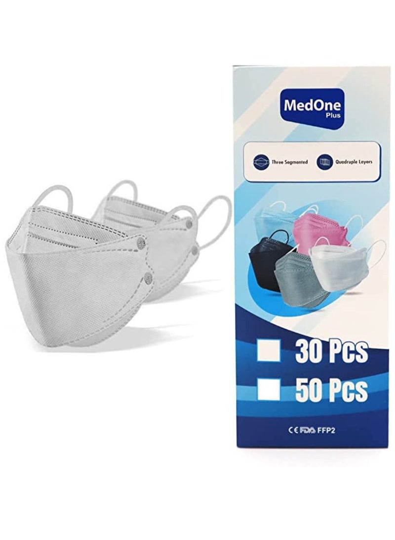 ميد ون عبوة من 50 قطعة من أقنعة الوجه التي يمكن التخلص منها ملفوفة بشكل فردي للبالغين ، وأربع طبقات من أقنعة الوجه الفلترية ، ومزيج من الألوان - Image 5