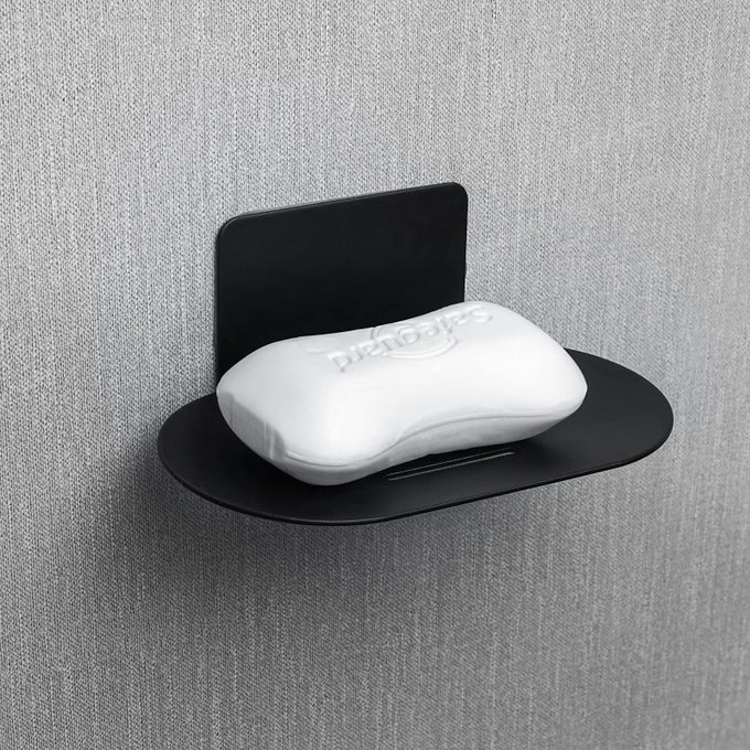 SOAP DISH FOR SHOWER 3 SLOT SELFADHESIVE SOAP HOLDER FOR BATHROOM WALL MOUNTED SHOWER SOAP STAND STAINLESS STEEL SOAP TRAY WITH ADHESIVE BACK BLACK