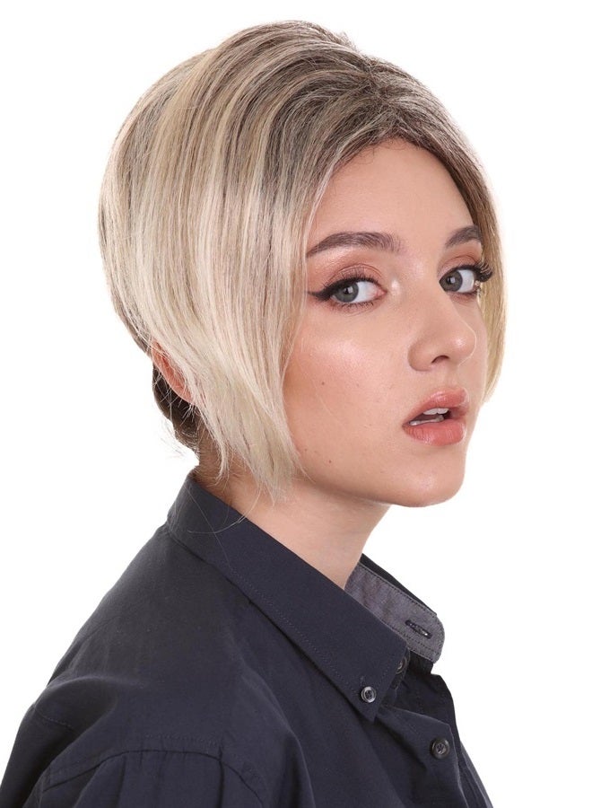 HPO Adult Women's Classic Minivan Karen Mom Short Wig, Pixie with Chunky Highlights, Best for Halloween, Flame-retardant Synthetic Fiber - Image 2