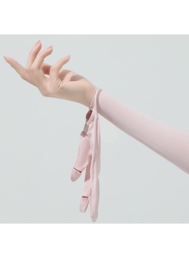 جين لى تشيانغ أكمام قابلة للإزالة بفتحات للإبهام للنساء، حماية من الأشعة فوق البنفسجية، تبريد، ضغط UPF 50، أكمام ذراع طويلة لركوب الدراجات والسفر وصيد الأسماك والرياضة (وردي) - Image 3