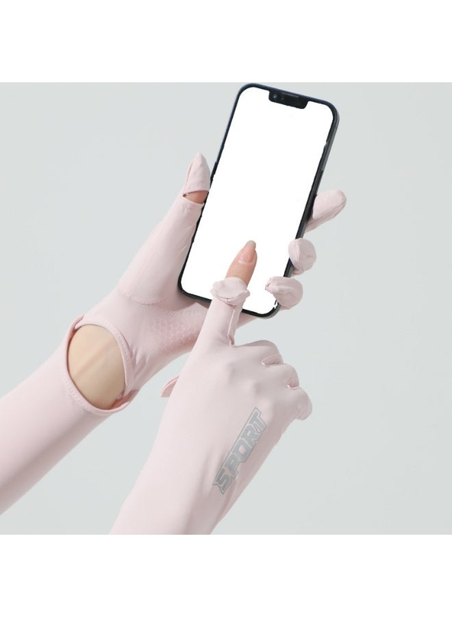 جين لى تشيانغ أكمام قابلة للإزالة بفتحات للإبهام للنساء، حماية من الأشعة فوق البنفسجية، تبريد، ضغط UPF 50، أكمام ذراع طويلة لركوب الدراجات والسفر وصيد الأسماك والرياضة (وردي) - Image 2