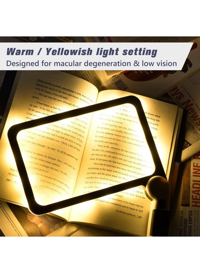 Amoper Magnifying Glass with Light, Page 5X Folding Handheld Rectangular Magnifier with 48 Lights for Reading Books & Close Work, Ideal Lighted Magnifying Gift for Low Visions - Image 4