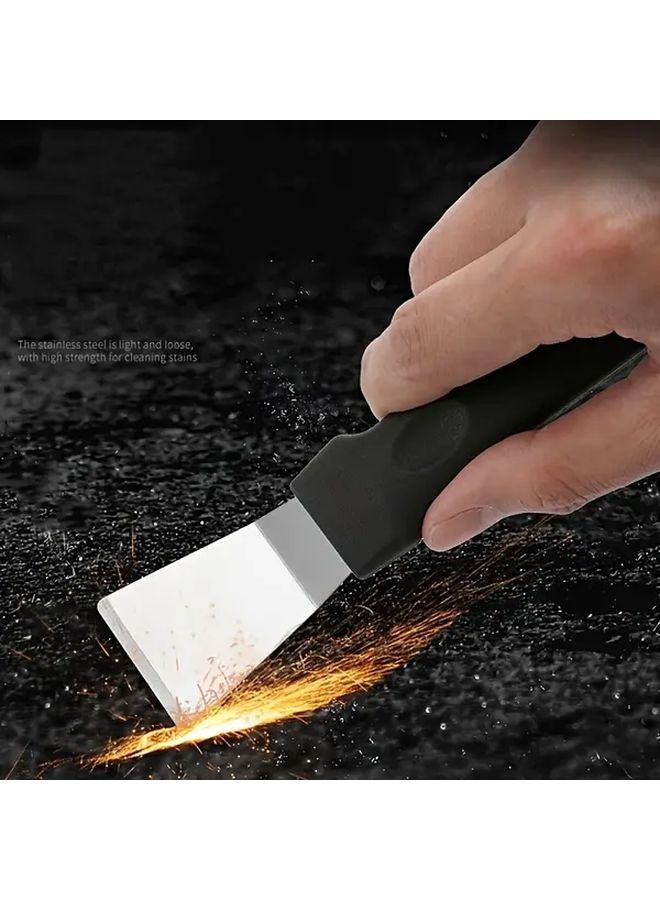 2pcs Stainless Steel Scraper Set Black Multi Purpose Cleaning Shovels for Home - Image 3