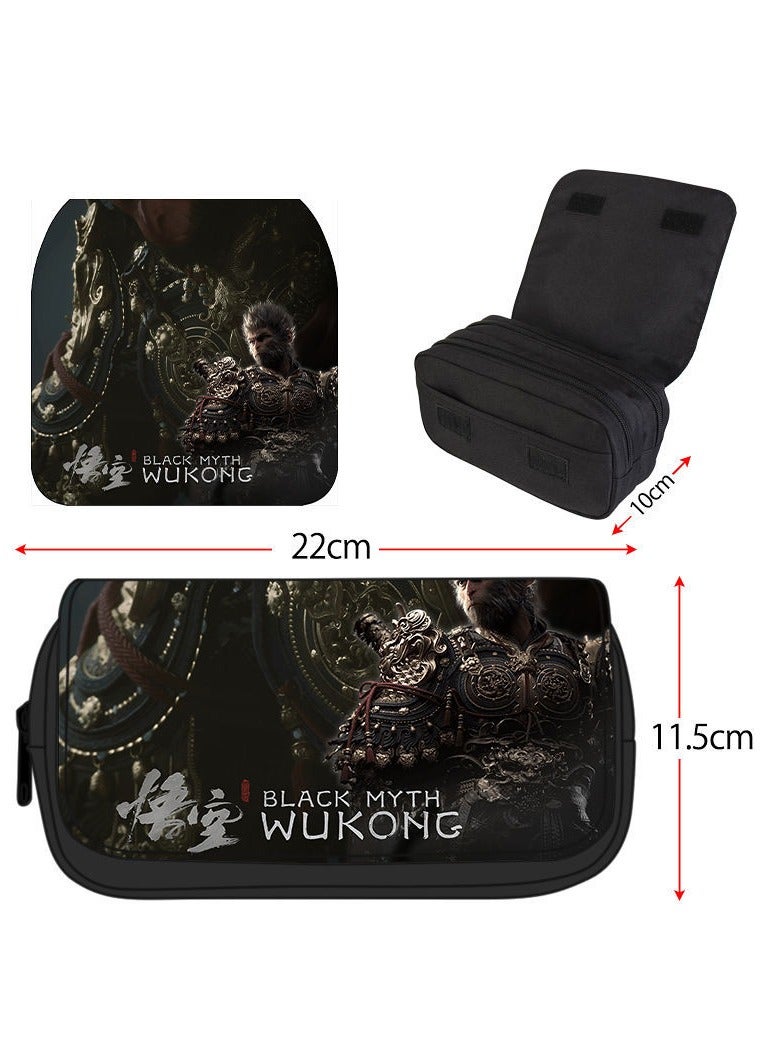Black Myth: Wukong Game Pencil Bag Multifunctional Double Layer