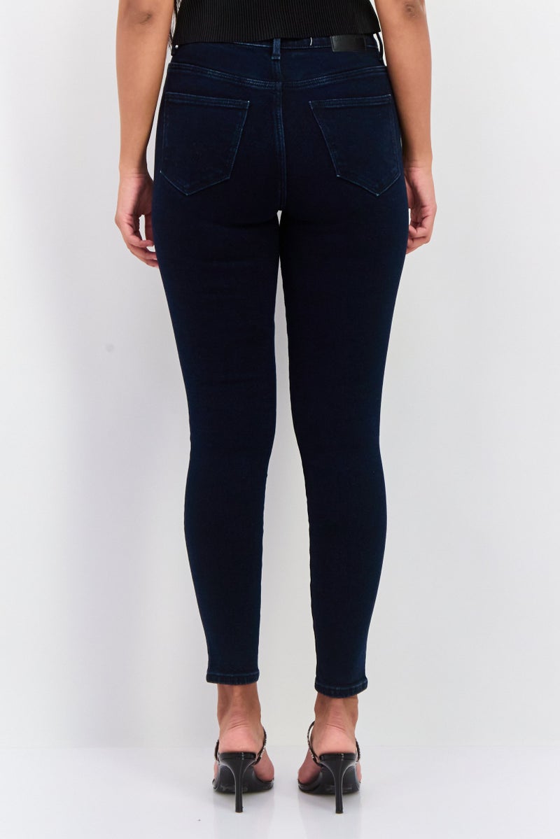 Wrangler Women Regular Fit Washed Denim Jean, Blue - Image 4