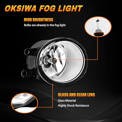 OKSIWA Halogen Fog Lights-for 2010 2011 Toyota Camry,Fog Lamps Assembly Replacement,Include Switch, Wiring Harness,Plug and Play - Image 3