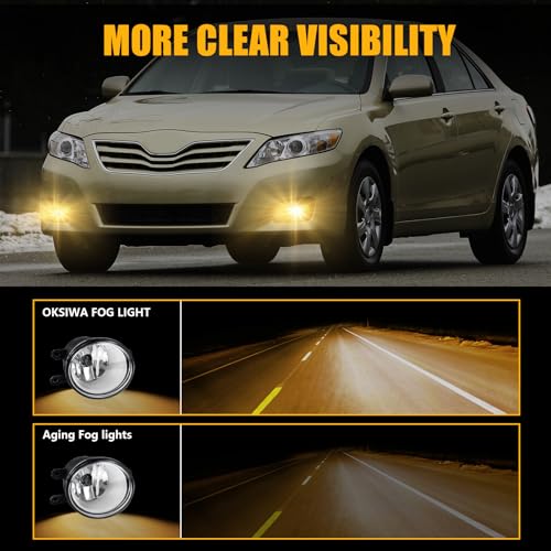 OKSIWA Halogen Fog Lights-for 2010 2011 Toyota Camry,Fog Lamps Assembly Replacement,Include Switch, Wiring Harness,Plug and Play - Image 5