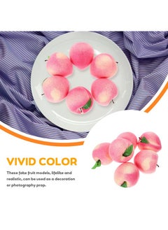 Amosfun Amosfun 6pcs Artificial Peaches Ornament Realistic Peach Fruit Party Tree Decoration Teaching Props Foam Peaches Party Photobooth Props  - Image 3