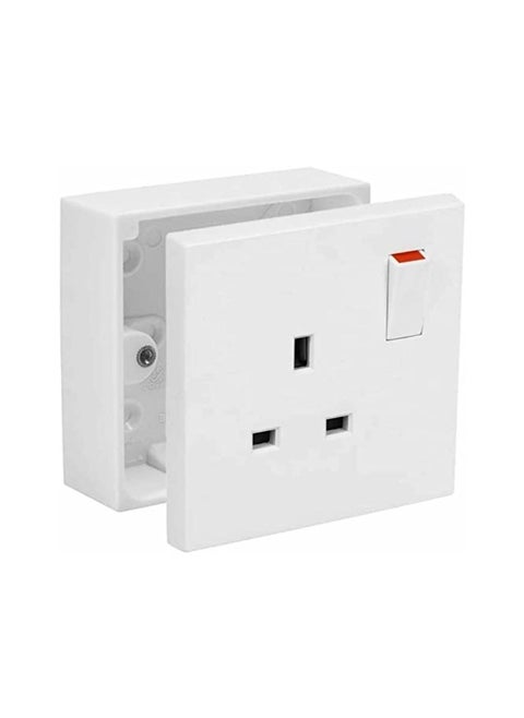 Electric Standard Switch Socket White Range 13A 220V Type G 1G Single Pole