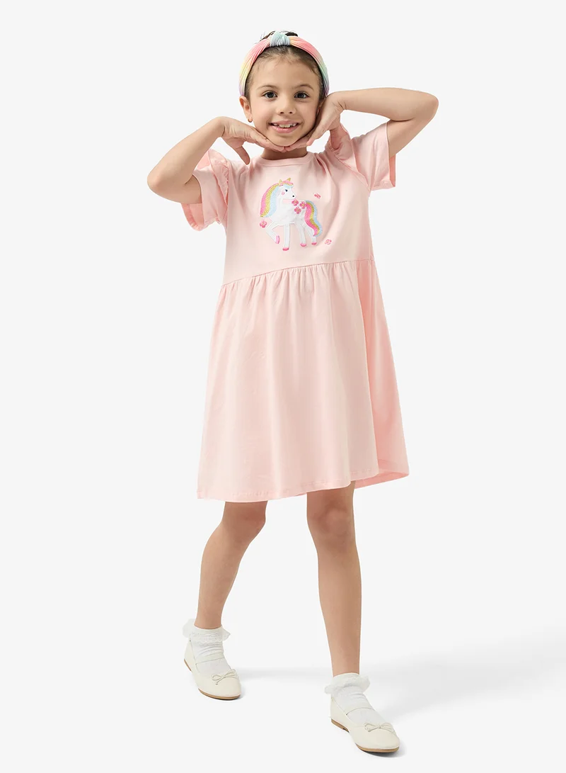 Pinata Rainbow Unicorn Print Summer Dress