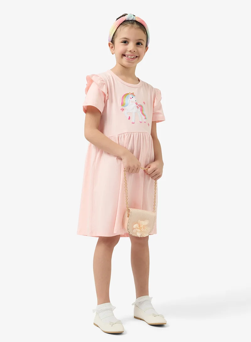 Pinata  Rainbow Unicorn Print Summer Dress for Women | Best Price UAE