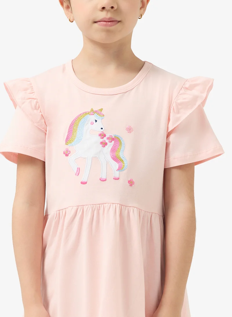 Pinata  Rainbow Unicorn Print Summer Dress for Women | Best Price UAE