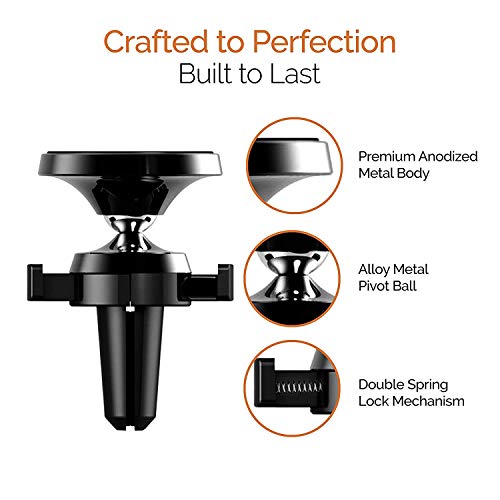 Amkette iGrip Magnetic Car Air Vent Phone Holder | Metal Body | 6 Powerful Magnets | Anti-Shake Design | 360 Degree Rotation | Universal Compatibility | Drive Assist Companion App | (Black) - Image 4