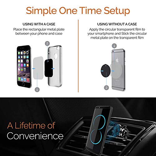 Amkette iGrip Magnetic Car Air Vent Phone Holder | Metal Body | 6 Powerful Magnets | Anti-Shake Design | 360 Degree Rotation | Universal Compatibility | Drive Assist Companion App | (Black) - Image 3
