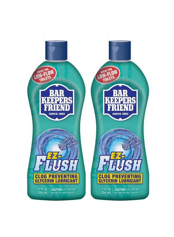 Bar Keepers Friend EZ-Flush Liquid Toilet Flushing Aid (2 x 12 Oz) Helps Prevent Clogging, Odor, Residue in Regular, Low-Flow, Boat & RV Toilets - Image 1