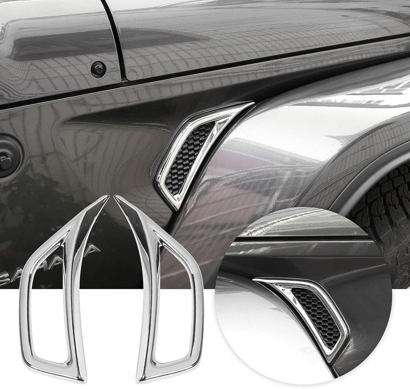 Voodonala for Jeep JL Side Air Conditioning Vent Outlet Decoration Trim for 2018-2022 Jeep Wrangler JL JLU Gladiator JT Trunk, Bright Silver - Image 1