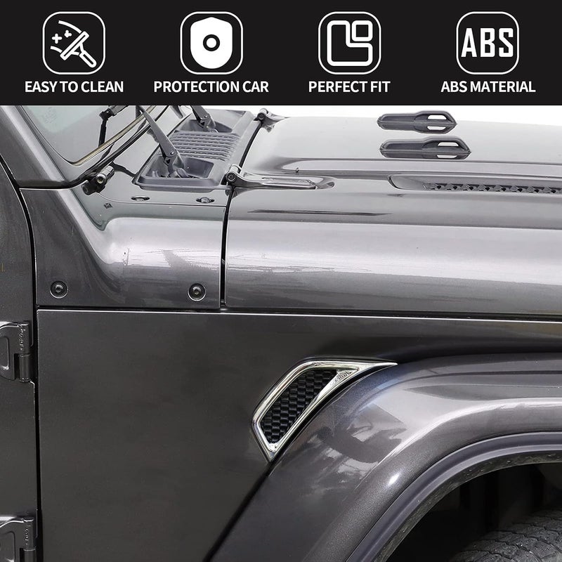 Voodonala for Jeep JL Side Air Conditioning Vent Outlet Decoration Trim for 2018-2022 Jeep Wrangler JL JLU Gladiator JT Trunk, Bright Silver - Image 5