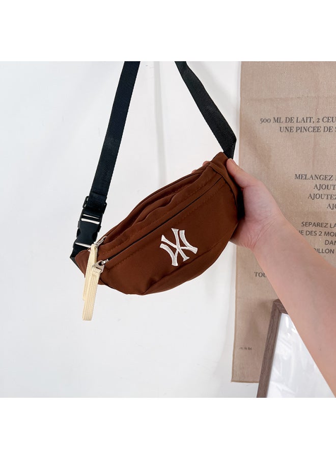 Fashion Children's Crossbody Bag Casual Mini Chest Bag 2024 Boys Handsome Small Satchel Coin Purse Waist Bag-Color:Brown  - Image 1