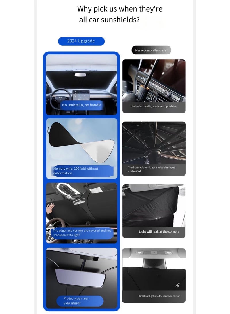 Rear side Car Windshield Sun Shade Foldable Sunshade UV protection Keep Vehicle Cool - Image 2