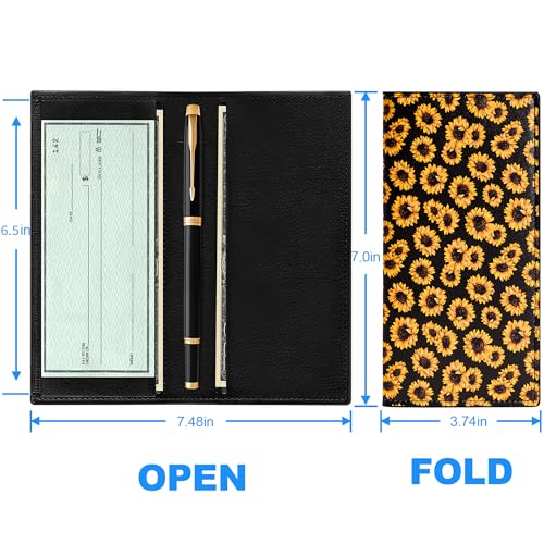 CASMONAL Premium Leather Checkbook Cover for Men and Women Checkbook Holder Wallet RFID Blocking - Image 5