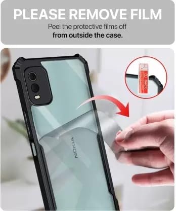 SPAZY CASE® Nokia C32 4G Back Cover | Transparent Crystal Clear Hard PC Back Case with TPU Bumper, Drop Protection Case Cover for Nokia C32 4G - Image 3