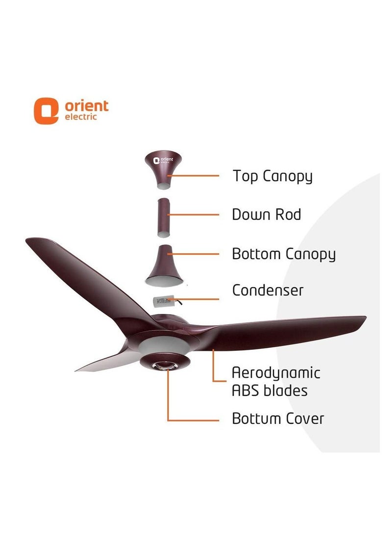 Orient Electric - Orient Electric Aeroquiet 48 inch Roasted Coffee Ceiling Fan - Image 1