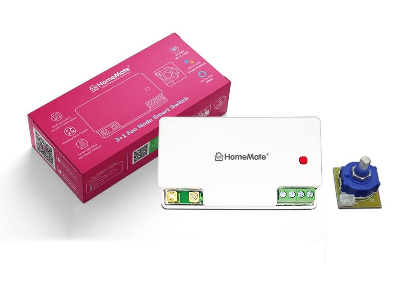 Home Mate HomeMate® WiFi 3+1 Node Switch | 3 On/Off and 1 Fan Regulator | Retro Fit with Manual Control | No Hub Required | Works with Amazon Alexa, Google Assistant & Siri - Image 1
