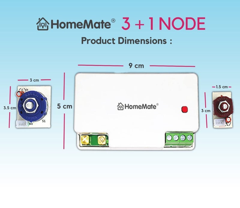 Home Mate HomeMate® WiFi 3+1 Node Switch | 3 On/Off and 1 Fan Regulator | Retro Fit with Manual Control | No Hub Required | Works with Amazon Alexa, Google Assistant & Siri - Image 3