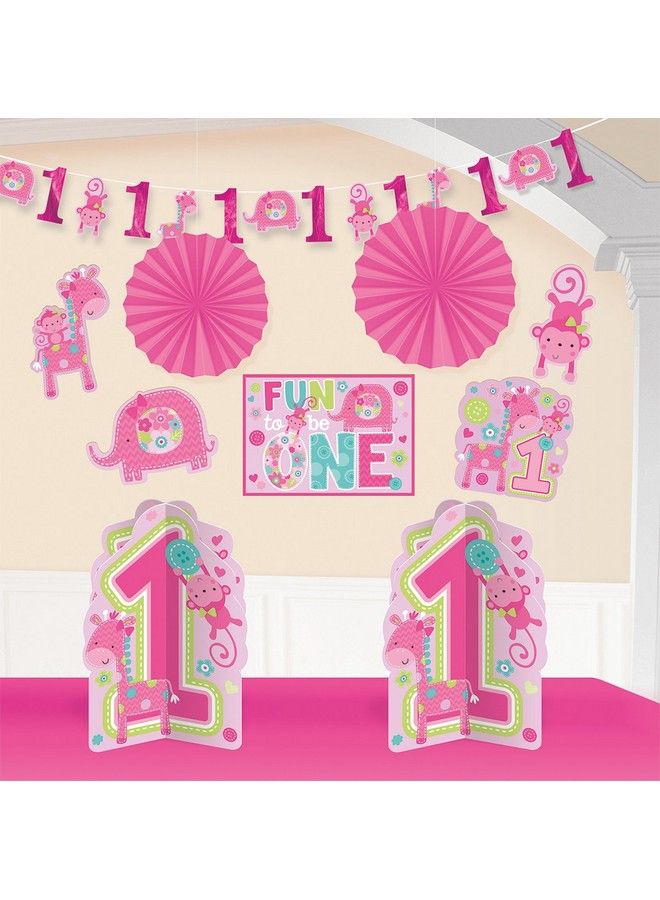 Amscan One Wild Girl 1St Birthday Room Decorating Kit, Large, Pink - Image 3