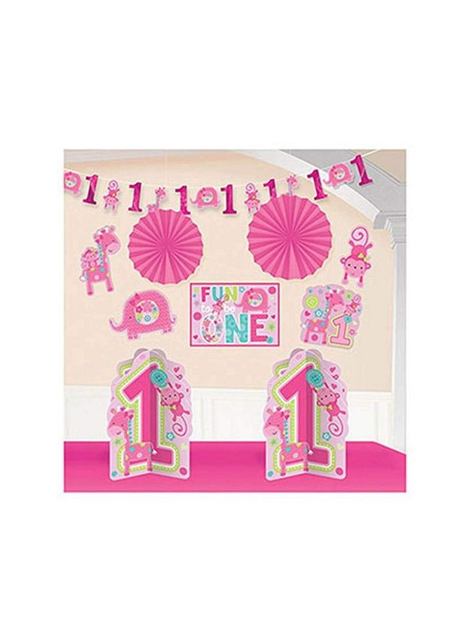 Amscan One Wild Girl 1St Birthday Room Decorating Kit, Large, Pink - Image 2