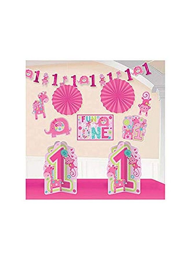Amscan One Wild Girl 1St Birthday Room Decorating Kit, Large, Pink - Image 1