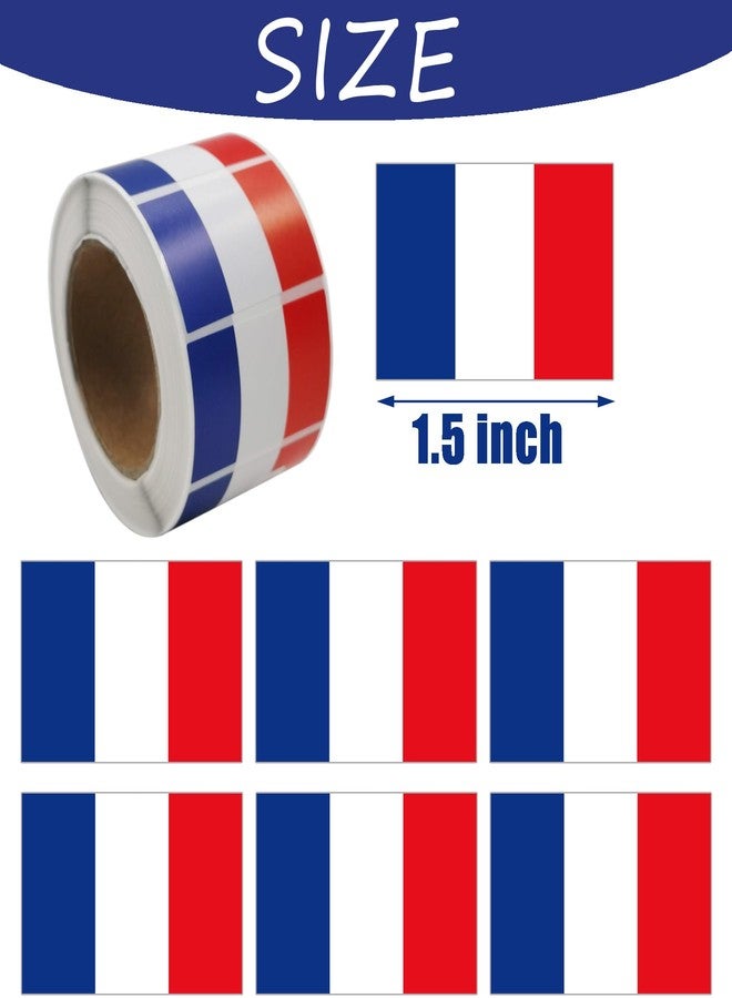 CupaPlay 500 Pieces France Labels Roll Stickers - French Flag Paris Party Supplies Decorations Favors Jar Containers Letter DIY Sticker Happy Bastille Day Labels Decals - Image 2
