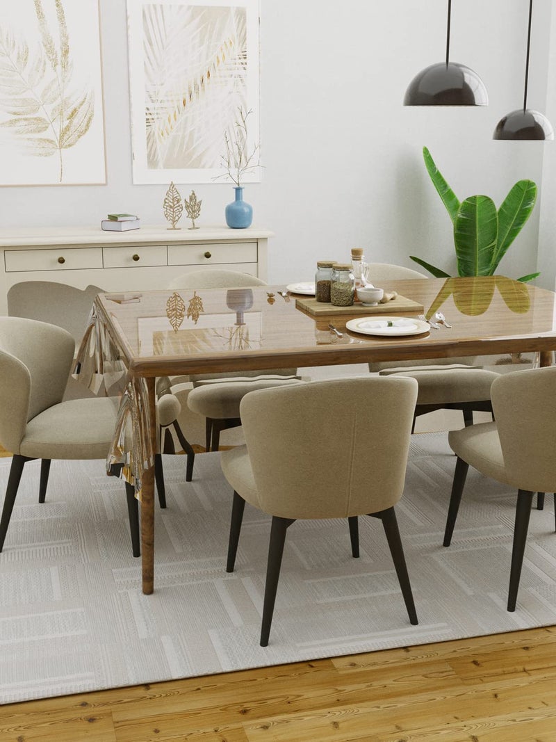 Clasiko Transparent Dining Table Protector - Crystal Clear, 6 Seater, 60x90 Inches - Image 2