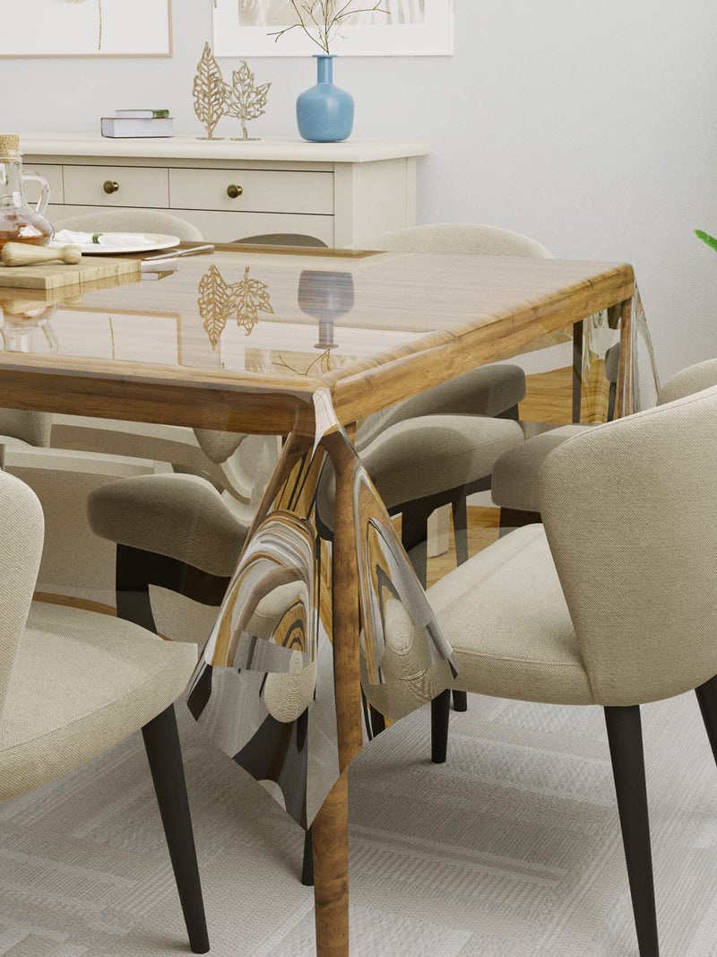 Clasiko Transparent Dining Table Protector - Crystal Clear, 6 Seater, 60x90 Inches - Image 3