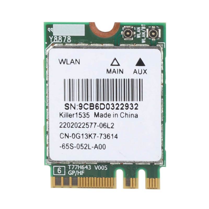 بطاقة شبكة لاسلكية Killer Wireless-AC 1535 مزدوجة النطاق 2.4 جيجاهرتز و5 جيجاهرتز - 802.11ac بلوتوث NGFF للألعاب عبر الإنترنت - Image 1
