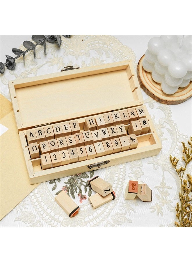 Toptime Toptime Letter Stamps, 42Pcs Rubber Alphabet Stamp Set DIY Wooden Stamps with Storage Case, Vintage Number Stamps Mini Symbol Stamps for Crafting, Journaling, Card Making, Scrapbooking, Kids Painting - Image 5