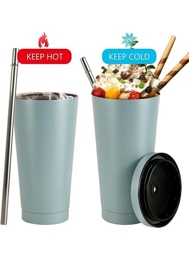Arabest - 304 Stainless Steel Insulated Mug with Cleaning Brush and Straw,Modern Insulated Travel Mug,Vacuum Insulated,Durable Stainless Steel Coffee Mug for Sports/Wedding/Business/Home(Green) - Image 1
