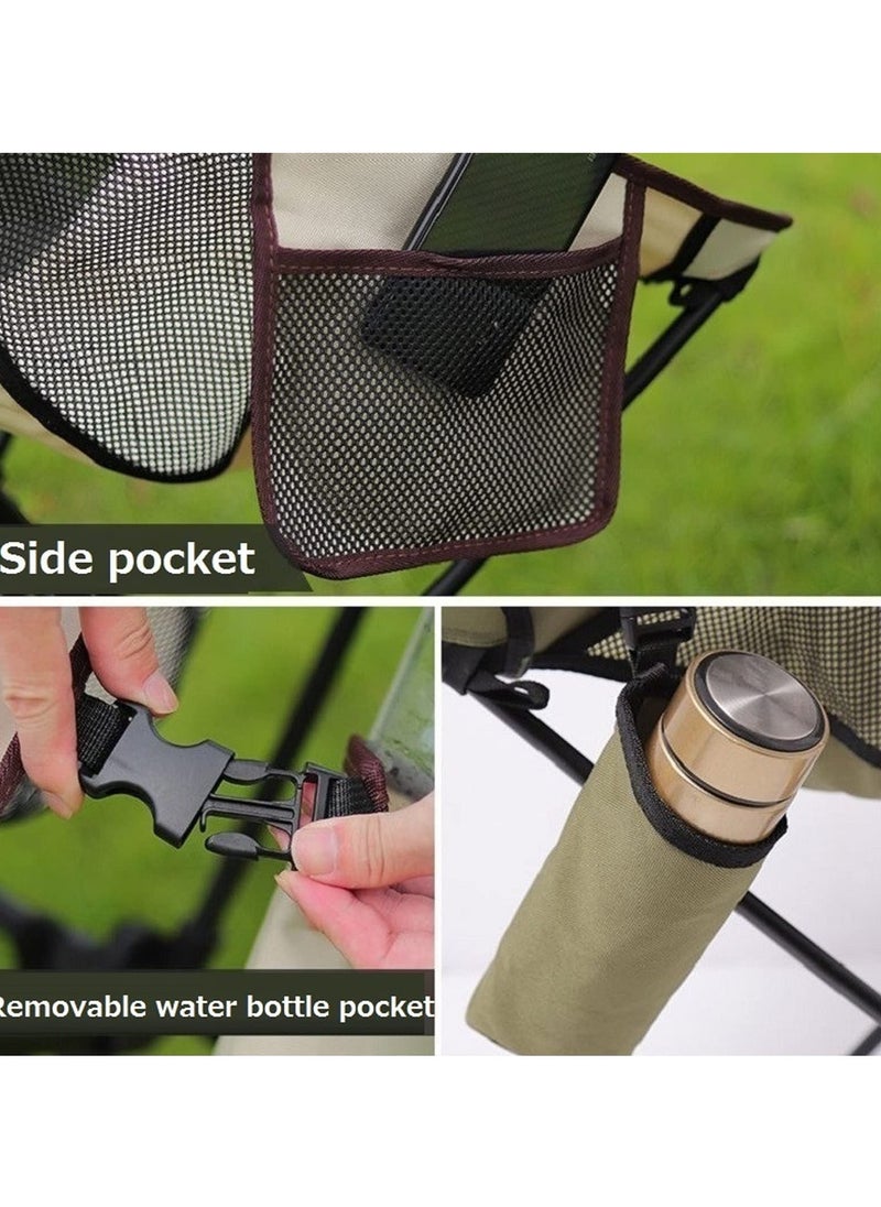 SYOSI - Ultralight High Back Outdoor Folding Camping Chair, Heavy Duty Mesh Lightweight Beach Lounge Chair with Pillow and Cup Bag, Large Chair for Travel, Hiking, Fishing, Beach - Image 1