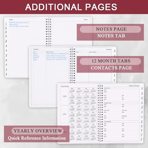 Getvow 2026 Planner - Planner 2026 from January 2026 - December 2026, Monthly and Weekly Calender with 12 Tabs, 8.5" x 11", Pink Watercolor - Image 4