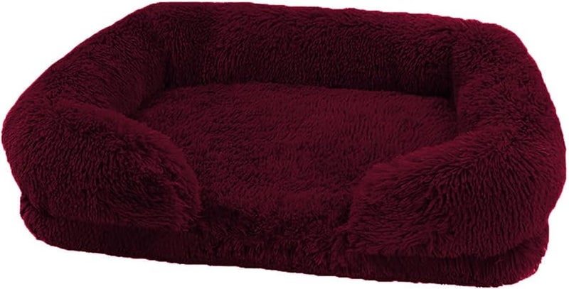 XL Size Pet Bed with Detachable Cushion Soft Furry Dog Basket Sofa Mat - Image 2