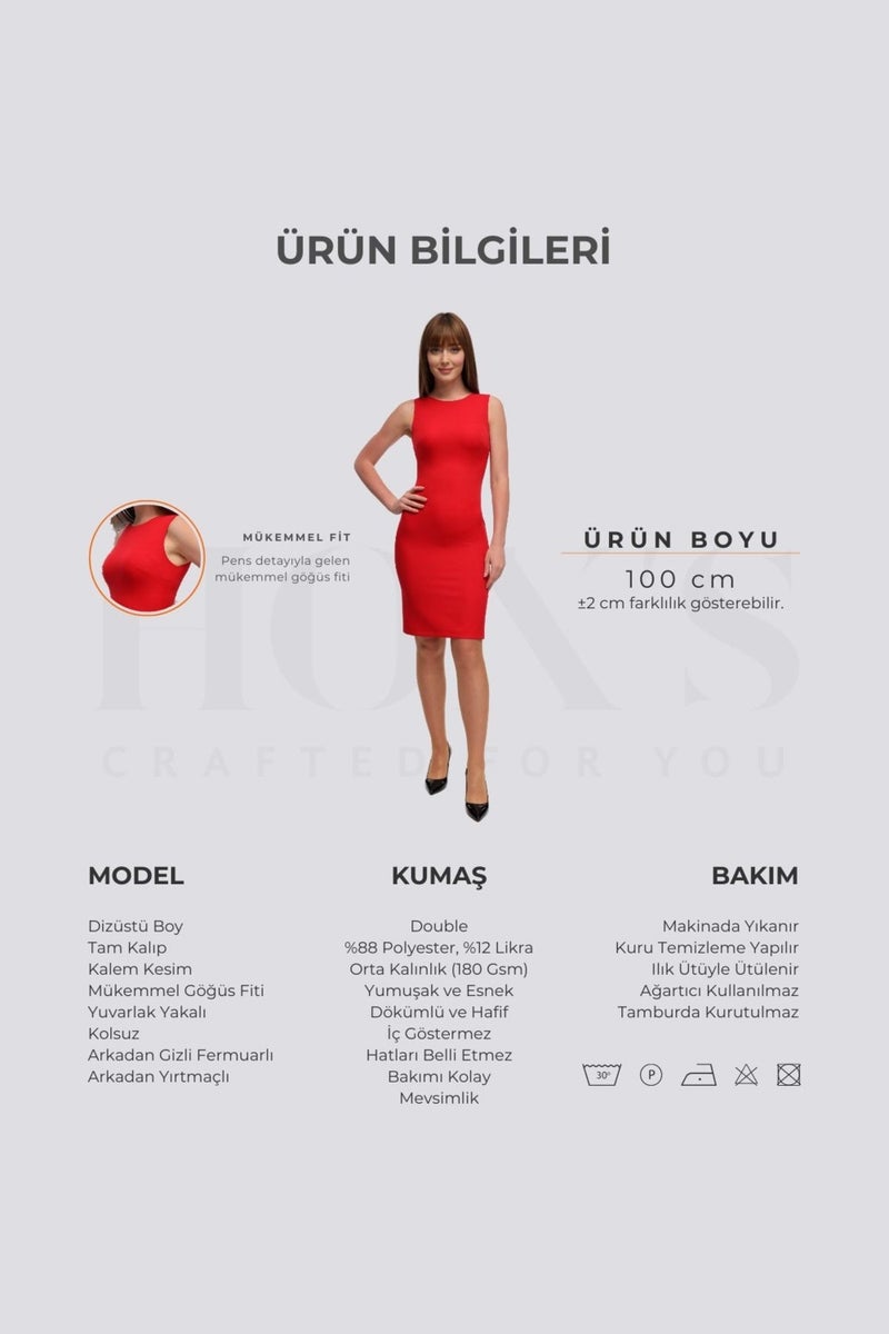 HOX'S Leia | Notebook Pencil Dress - Red - Image 3