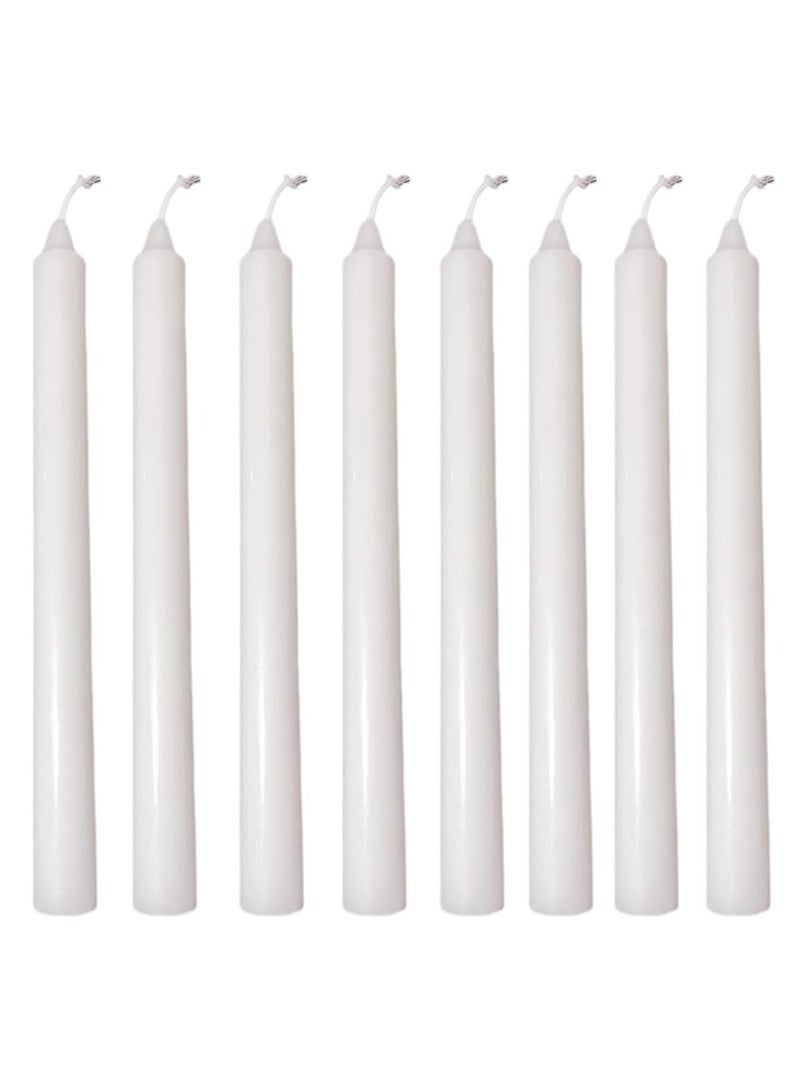 Home zone 8Pcs White Dinner Table Candles Tall Candlesticks Household Candle Stick for Wedding, Dinner - Image 1