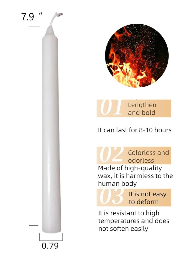 Home zone 8Pcs White Dinner Table Candles Tall Candlesticks Household Candle Stick for Wedding, Dinner - Image 2